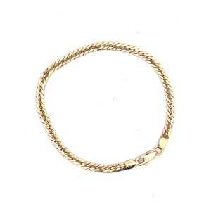 18K Yellow Gold 7.5 in. Solid 3.7mm Herringbone Link Bracelet 4.1g