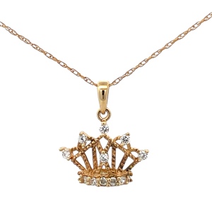 10K Yellow Gold  18 in. Tiara Necklace