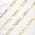 14K Two-Tone Gold 24 in. 6.0mm Figaro Link Chain 26.8g