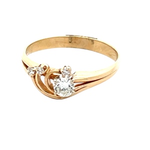 Ladies 14K Yellow Gold 1/4 Carat TW Diamond Engagement Ring
