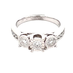 Ladies 14K White Gold 3/4 Carat TW Diamond Illusion Wedding Ring