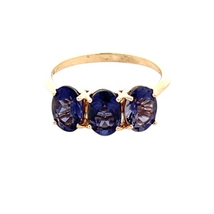 14K Yellow Gold Amethyst Gemstone Ring
