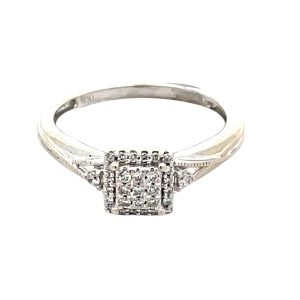 10K White Gold 1/5 Carat Diamond Fashion Ring