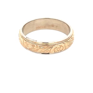 14K 2-Tone Gold  Gent's Band, 8.8g Ring.