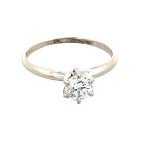 14K White Gold .60 Ct. Diamond Solitaire Engagement Ring