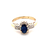 14K White Gold Blue Sapphire & Diamond Gemstone Ring