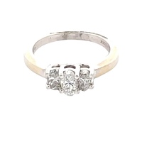 Ladies Platinum 3-Oval Cut Diamonds 1/2 Carat TW Ring