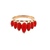 14K Yellow Gold Coral Gemstone Anniversary Ring