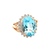 14K Yellow Gold Blue Topaz Gemstone Ring