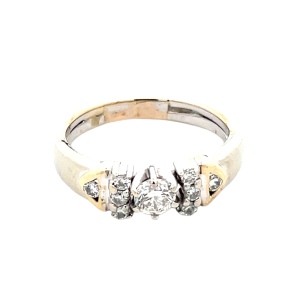 14K White Gold 1/2 Carat TW Diamond Bridal Set SZ:6.5
