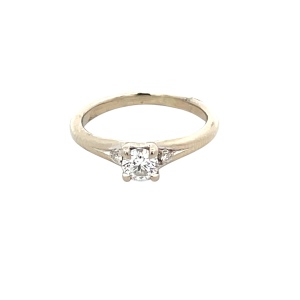 18K White Gold .40Ct Diamond Engagement Ring