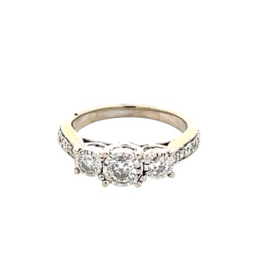14K White Gold 1.00CTW Diamond Anniversary Ring
