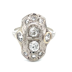 Ladies Platinum 1-1/4 Carat TW Vintage Diamond Cocktail Ring