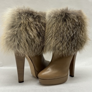 Jimmy Choo Fox Fur Elliot 140 Boots Size:38.5 US:8.5