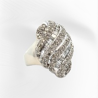 10K White Gold 2.0CTW Diamond Cluster Cocktail Ring