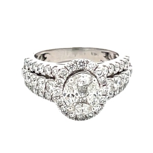 14K White Gold 2-1/2 Carat TW Diamond Cocktail Ring