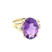 10K Yellow Gold Oval Amethyst Gemstone Ring