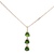 10K Yellow Gold 18 in. Green Gemstone  Necklace
