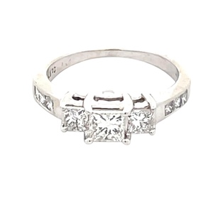 14K White Gold Princess Diamond Anniversary Ring