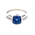 10K White Gold Ladies Cushion-Cut Blue Gemstone Ring