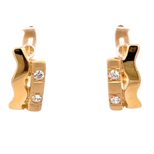 18K Yellow Gold 1/10 Carat TW Diamond Earrings