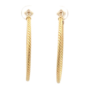 David Yurman 1.5 in Cable Hoop Earrings 18K Yellow Gold