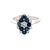 14K White Gold Blue Sapphire & Diamond Cocktail Ring
