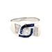 14K White Gold  Diamond & Blue Sapphire Cocktail Ring