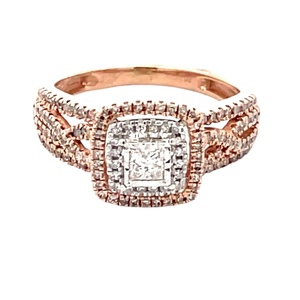 10K Rose Gold 3/4 Carat TW Diamond Fashion Ring