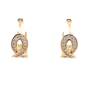 14K Yellow Gold 1/2 Carat TW Diamond Infinity Huggie Earrings