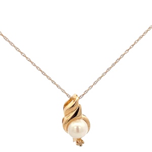 14K Yellow Gold 18 in. Pearl Necklace