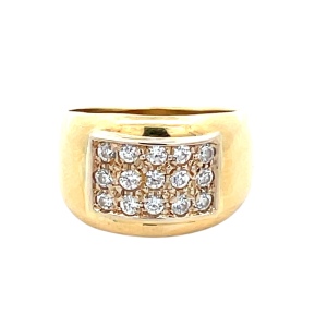 18K Yellow Gold 1.0 Carat TW Cubic Zirconia Cocktail Ring