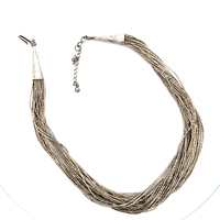 Native American 49-Strand Liquid Silver 16 in. Necklace