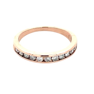 10K Rose Gold  1/3 Carat TW 3.2mm Diamond Band