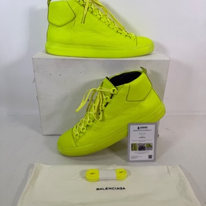 Balenciaga Arena High Top Sneakers Neon Yellow Size:11