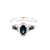 10K White Gold  Synthetic Blue Sapphire & Diamond Ring