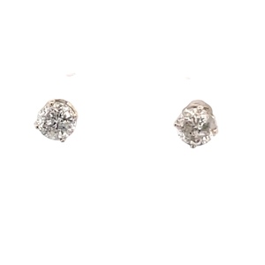 14K White Gold .80 Carat TW Diamond Stud Earrings