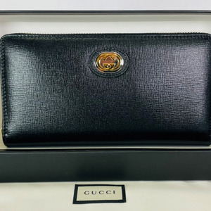 Gucci 598543 Marina Black GG Marmont Long Wallet