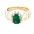 14K Yellow Gold Emerald & Diamond Cocktail Ring