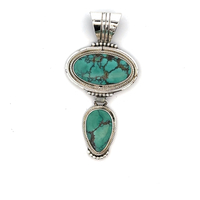Running Bear Trading Turquoise And Sterling Silver Pendant