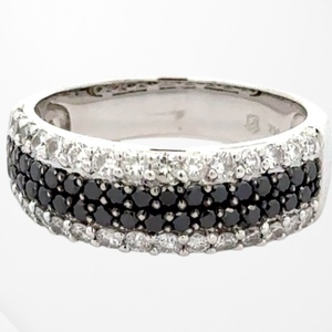 14K White Gold 1.0 Carat TW Black & White Diamond Band