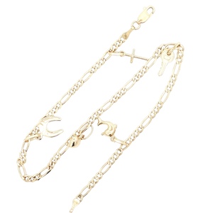 14K Yellow Gold 11 in. Gold Charm Anklet 6.8g