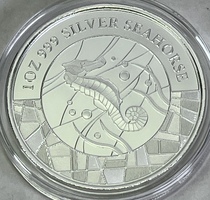 2018 1Oz .999 Silver Seahorse Round Samoa 2 Tala