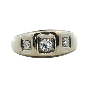 Gents 14K White Gold  .45 CTW Diamond Band SZ:12