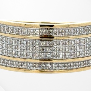 14K Yellow Gold  1/4 Carat TW Diamond Gents Band