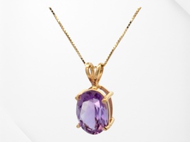 14K Yellow Gold 18 in. Amethyst Necklace