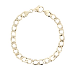 14K Yellow Gold 8-3/4" 8mm Curb Link Bracelet 16.6g