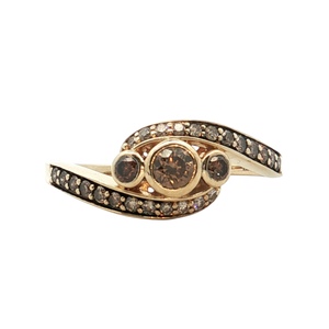 Levian 14k yellow Gold Ladies 1/2CTW Chocolate Diamond Cocktail Ring SZ:10