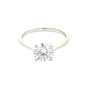 Ladies 14K White Gold 1-3/4Ct Lab-Diamond Solitaire Engagement Ring