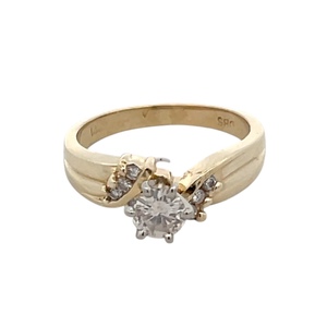14K Yellow Gold 1/2CTW Diamond Engagement Solitaire Ring SZ:6